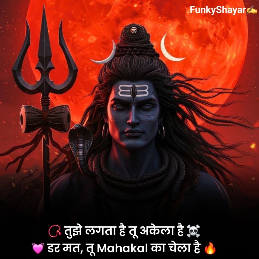 महाकाल पर 2 लाइनों में शायरी