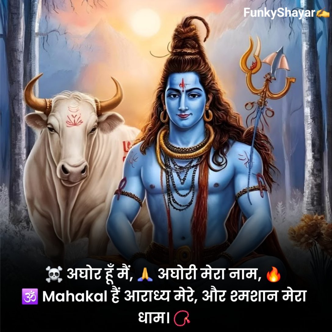 महाकाल पर 2 लाइनों में शायरी